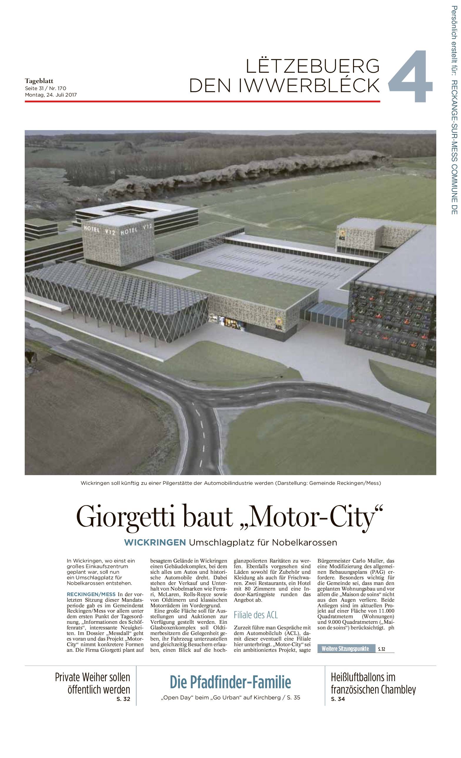 20170720 CC Tageblatt Motor City