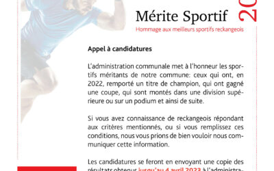 Mérite sportif 2022 – Appel à candidatures