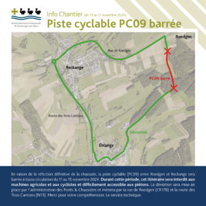 Info Chantier - Piste cyclable PC09 barrée