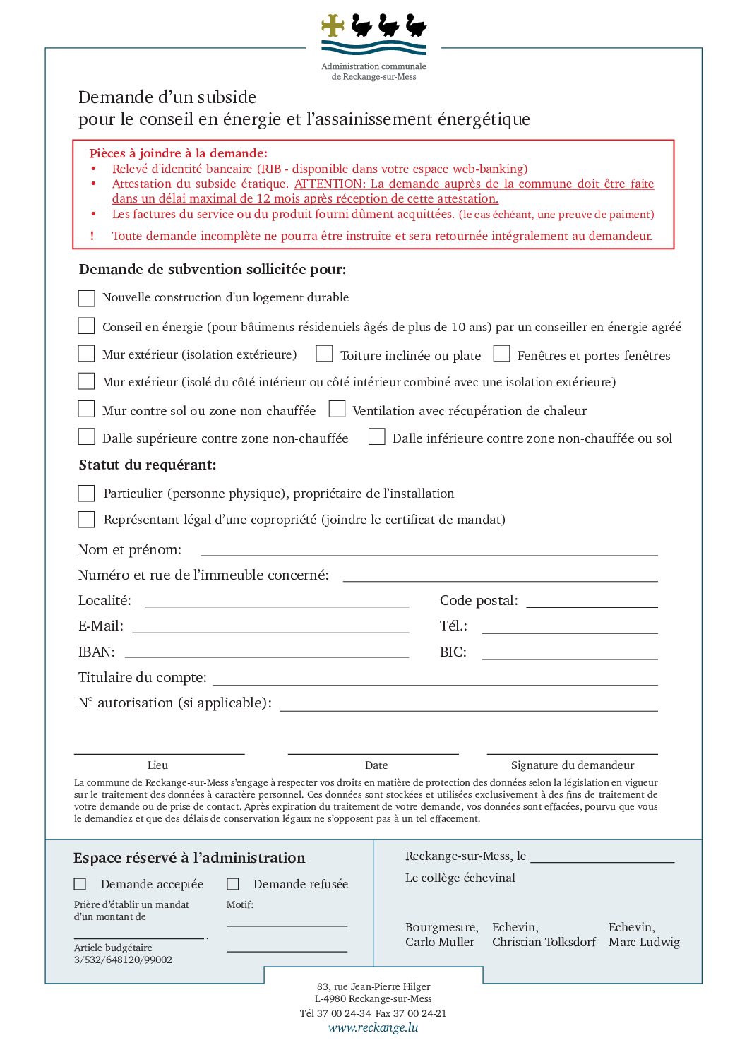 Formulaire - Subvention conseil assainissement énergetique