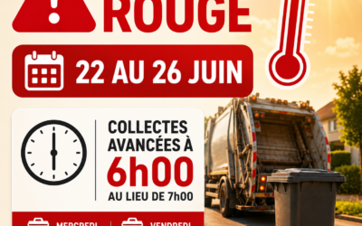 Modification des horaires de collecte des déchets du 24 au 26 juin pour cause de canicule
