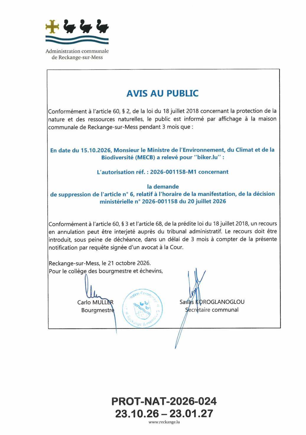 Autorisation: pour le compte de biker.lu